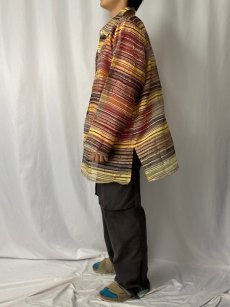 画像3: citiknit マルチボーダー柄 シースルーシャツ 1X (3)