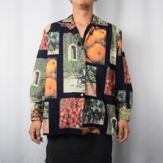 画像3: 90〜2000's ESPRIT 野菜柄 コットンオープンカラーシャツ M (3)