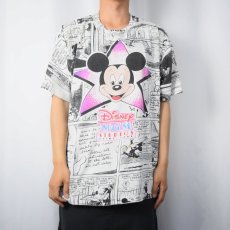 画像3: 80〜90's Disney MICKEY MOUSE USA製 キャラクター大判プリントTシャツ ONE SIZE (3)