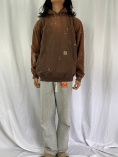 画像2: Carhartt ペンキペイント スウェットフーディ M (2)