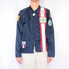 画像2: 70〜80's VICTORIA ワッペン付き ナイロンレーシングジャケット NAVY M (2)