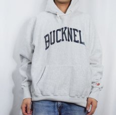 画像3: 90's USA製 REVERSE WEAVE TYPE "BUCKNELL" プリントスウェットフーディー (3)