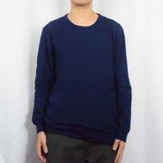 画像2: 80〜90's DAMART USA製 ビニロン×アクリルニットロンT NAVY XL (2)