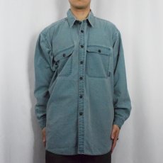 画像2: 2000's Patagonia ORGANIC COTTON エルボーパッチ付き コットンワークシャツ XXL (2)