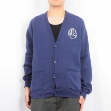 画像2: 90's JERZEES USA製 "VISITING NURSE ASSOCIATION" プリントスウェットカーディガン NAVY ONESIZE (2)