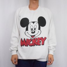 画像2: 80〜90's Disney MICKEY MOUSE USA製 キャラクタープリントラグランスウェット ONESIZE (2)