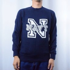 画像2: 80〜90's USA製 "NAVY" プリントスウェット NAVY M (2)