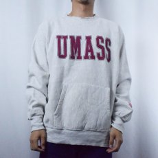 画像2: 90's USA製 REVERSE WEAVE TYPE "UMAS" ポケット付き プリントスウェット L (2)