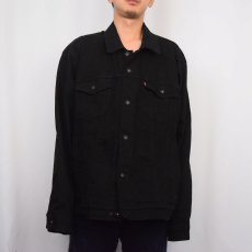 画像2: Levi's ブラックデニムジャケット XXL (2)