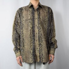 画像2: 80〜90's Wrangler "WESTERN SHIRTS" パイソン柄 ウエスタンシャツ L (2)