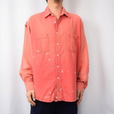 画像2: 90's GAP ペンキペイント コットンシャツ L (2)