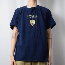 画像2: 90's USA製 "PIMPERCROMBIE AND BITCH" パロディTシャツ NAVY L (2)