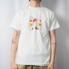 画像2: 90's ボーリングイラストTシャツ M (2)