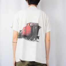 画像4: 90's RIVERTOWN TRADING CO. USA製 ペンキペイント 機関車プリントTシャツ XL (4)