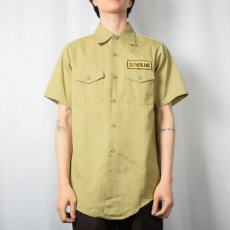 画像3: Lee ワッペン付き コットンワークシャツ SIZE15-15 1/2 (3)