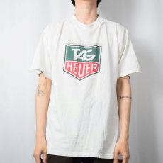 画像2: TAG HEUER 時計ブランド ロゴプリントTシャツ L (2)