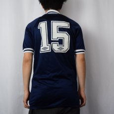 画像3: 60〜70's UMBRO "FIFA WORLD CUP SPAN 1982" ロゴ刺繍 フロッキープリント サッカーユニフォームシャツ NAVY (3)