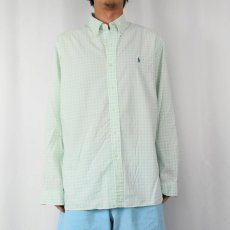 画像2: Ralph Lauren "BLAKE" ギンガムチェック柄 コットンボタンダウンシャツ L (2)