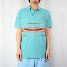 画像2: POLO Ralph Lauren ボーダー柄 ポロシャツ M (2)