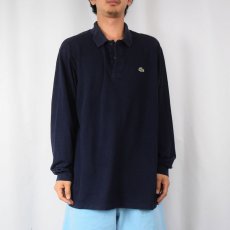 画像2: 70〜80's CHEMISE LACOSTE FRANCE製 ロゴワッペン 鹿の子ポロシャツ NAVY SIZE7 (2)