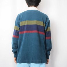 画像3: 80〜90's L.L.Bean USA製 ボーダー柄 ラガーシャツ M (3)