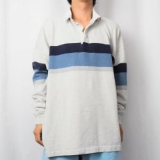 画像2: 80〜90's L.L.Bean USA製 ボーダー柄 ラガーシャツ XXL (2)