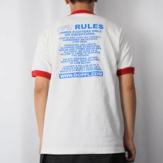 画像3: "PILLOW FIGHT LEAGUE" パロディプリントリンガーTシャツ M (3)