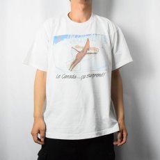 画像2: 90's CANADA製 "Le Canada... ca surprend!" シュールイラストプリントTシャツ XL (2)