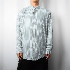 画像2: Ralph Lauren "CUSTOM FIT" ストライプ柄 コットンボタンダウンシャツ SIZE17 34/33 (2)