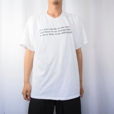 画像2: 90's "If a man speaks in the forest,..." メッセージプリントTシャツ XL (2)