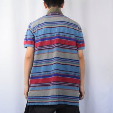 画像3: POLO Ralph Lauren マルチボーダー柄 ポロシャツ XL (3)