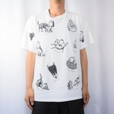 画像2: 90's Joe Crabtree USA製 犬マルチプリントTシャツ L (2)