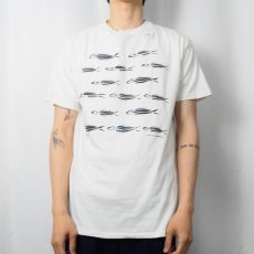 画像2: 90's USA製 魚イラストプリントTシャツ L (2)