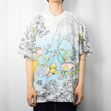 画像3: 90's TURTLE BAY 魚 大判プリントTシャツ (3)