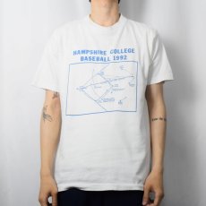 画像2: 90's USA製 "HAMPSHIRE COLLEGE BASEBALL 1992" プリントTシャツ L (2)