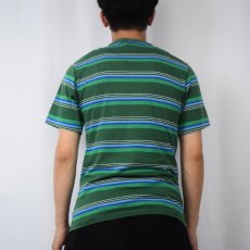 画像3: 70's Sears The Men's Store マルチボーダー柄 ポケットTシャツ S (3)