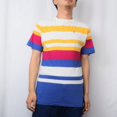 画像2: 80〜90's POLO Ralph Lauren USA製 マルチボーダー柄 Tシャツ L (2)