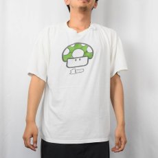 画像2: 2004 Nintendo スーパーマリオ "1UPキノコ" ゲームキャラクタープリントTシャツ L (2)