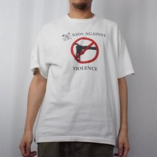 画像2: 90's USA製 "KIDS AGAINST VIOLENCE" メッセージプリントTシャツ XL (2)