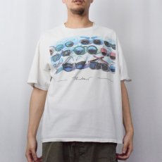 画像2: 80's Wayne Thiebaud USA製 "Dark Glasses" アートプリントTシャツ XL (2)