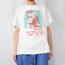 画像2: 90's USA製 "HELP! I've fallen and I can't get up" イラストプリントTシャツ XL (2)