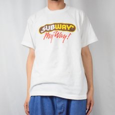 画像2: 90's SUBWAY USA製 "My Way!" ファーストフードチェーン ロゴプリントTシャツ XL (2)