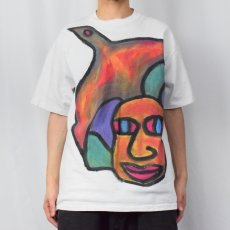 画像2: 90's USA製 ハンドペイントTシャツ XL (2)