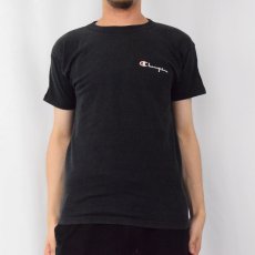 画像2: 90's Champion USA製 ロゴプリントTシャツ BLACK XL (2)