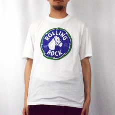 画像2: 90's ROLLING ROCK USA製  ビールロゴプリントTシャツ XL (2)