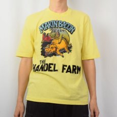 画像2: 70's USA製 "THE HANDEL FARM" フロッキープリントTシャツ L (2)