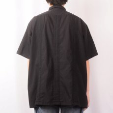 画像3: GUAYABERA フルジップ 刺繍デザイン キューバシャツ BLACK XL (3)