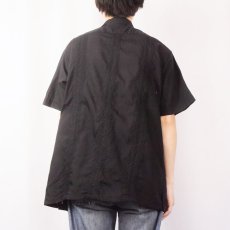 画像3: GUAYABERA フルジップ 刺繍デザイン キューバシャツ BLACK (3)