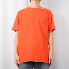 画像2: 90's POLO Ralph Lauren USA製 ロゴ刺繍 ポケットTシャツ L (2)