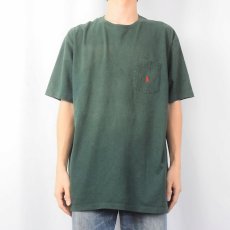 画像2: 90's POLO Ralph Lauren USA製 ロゴ刺繍 ポケットTシャツ L (2)